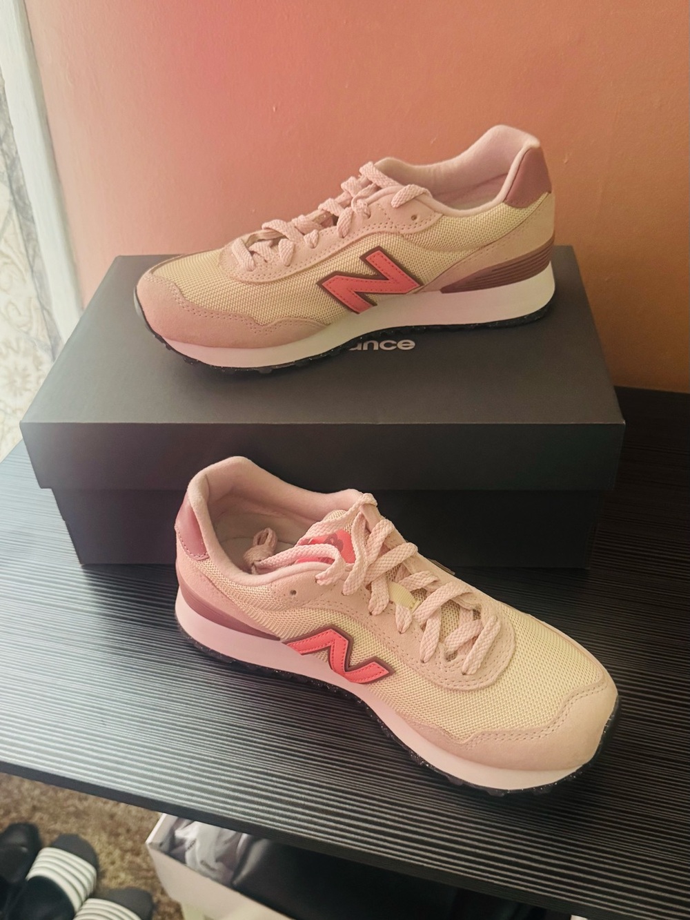New Balance Women's 515 Pink & Cream Retro Sneakers